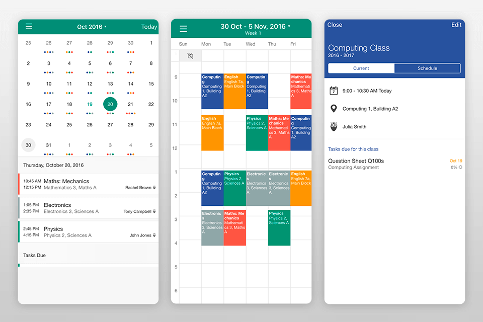 my study life calendar app interface