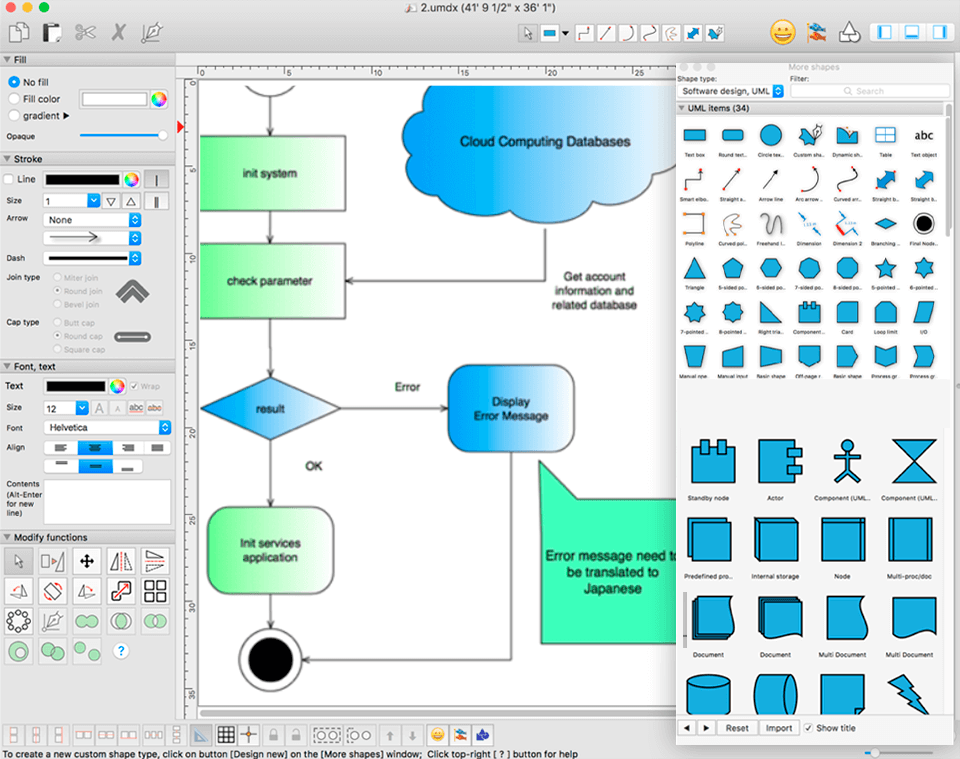 visualdesigner free flowchart software interface