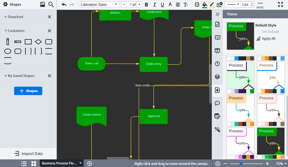 lucidchart free flowchart software interface