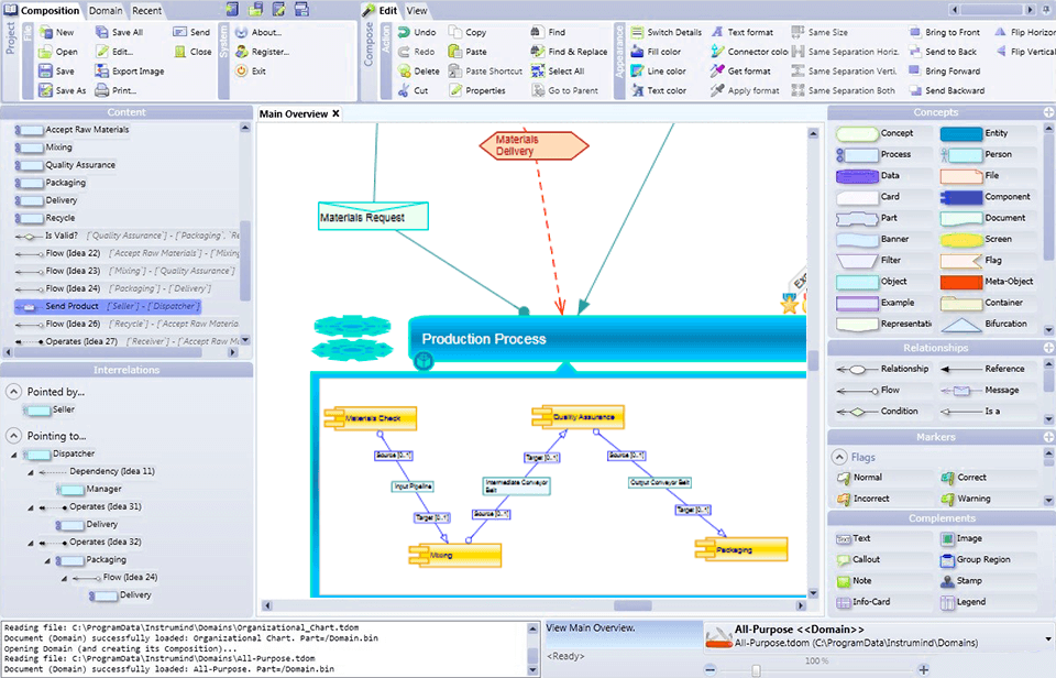 thinkcomposer free flowchart software interface