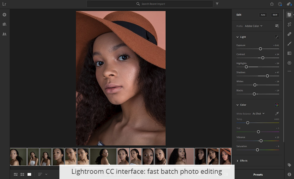 lightroom cc interface