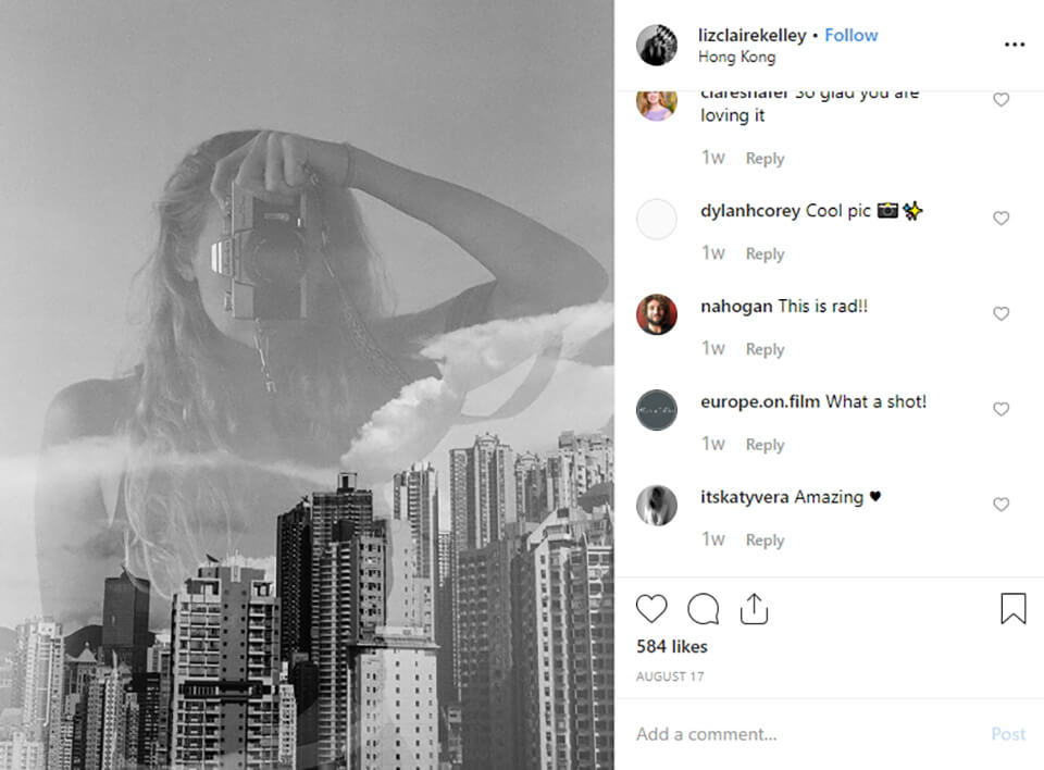 double exposure selfie