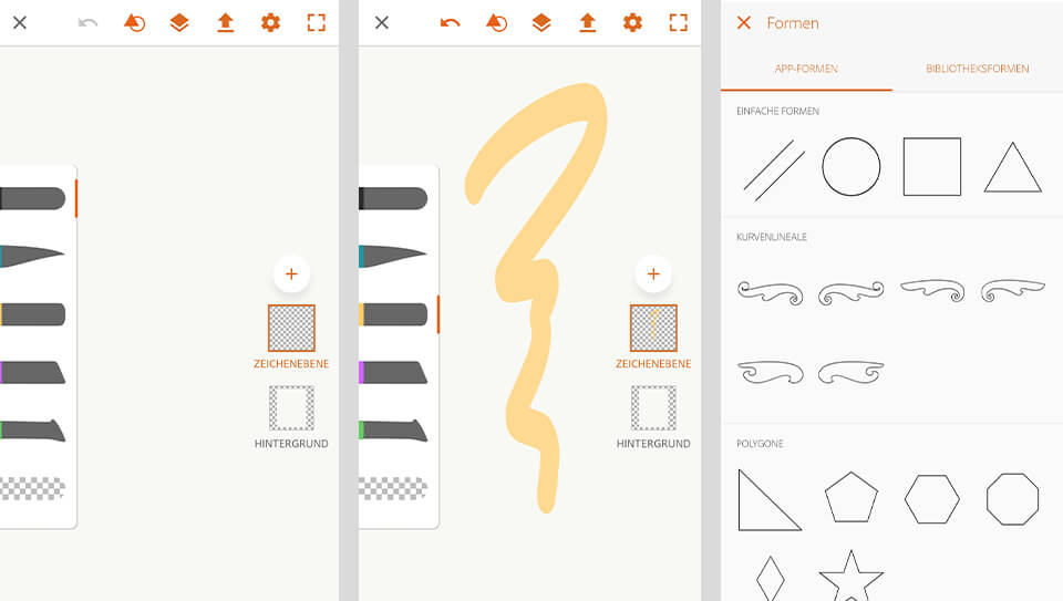 Interface von Illustrator Draw 