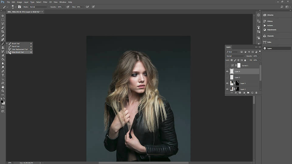 how to get rid of stray hairs in photoshop