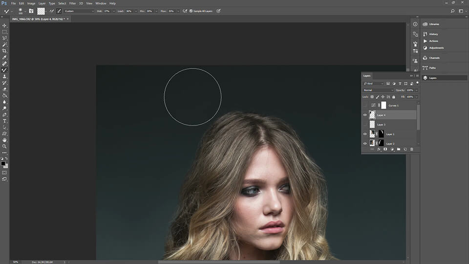 how to get rid of stray hairs in photoshop