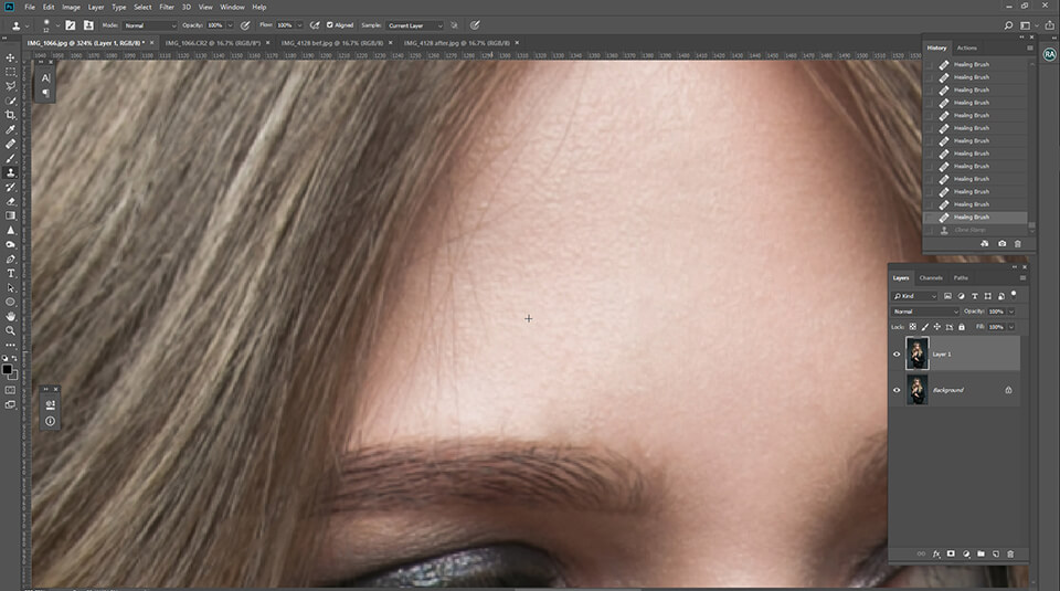easy way to remove stray hairs in photoshop