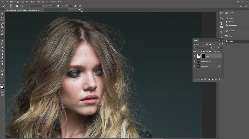 how to remove stray hairs in photoshop
