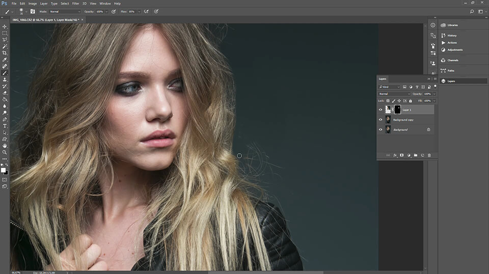 how to quickly remove stray hairs in photoshop