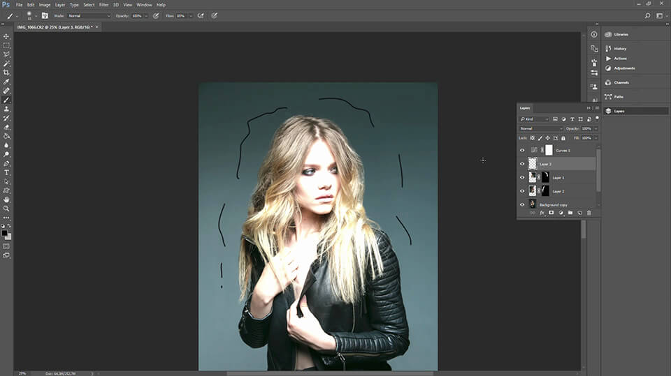 how to get rid of stray hairs in photoshop
