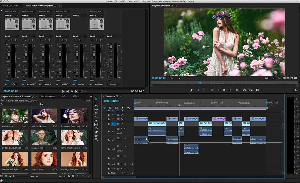 Interface von Adobe Audition CC