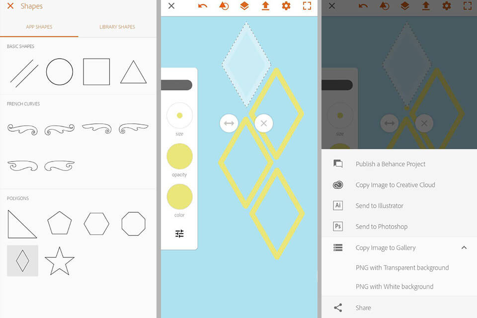 อินเตอร์เฟสของโปรแกรม illustrator draw