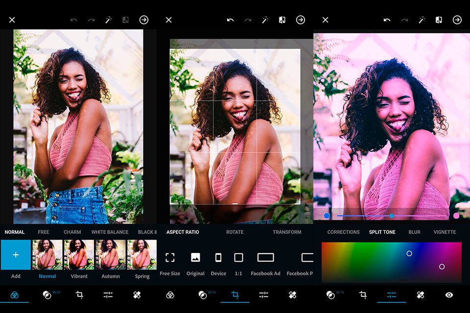 어도비 포토샵 익스프레스 인터페이스