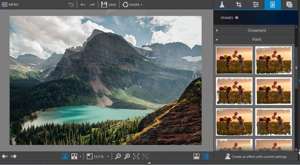 interface d’InPixio Photo Editor gratuit