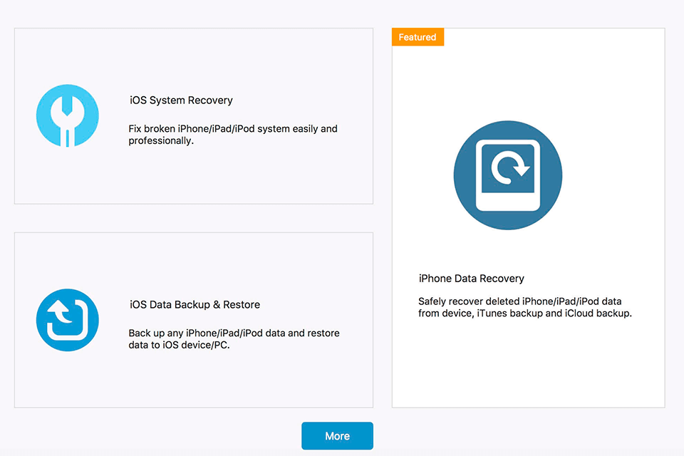iphone data recovery interface