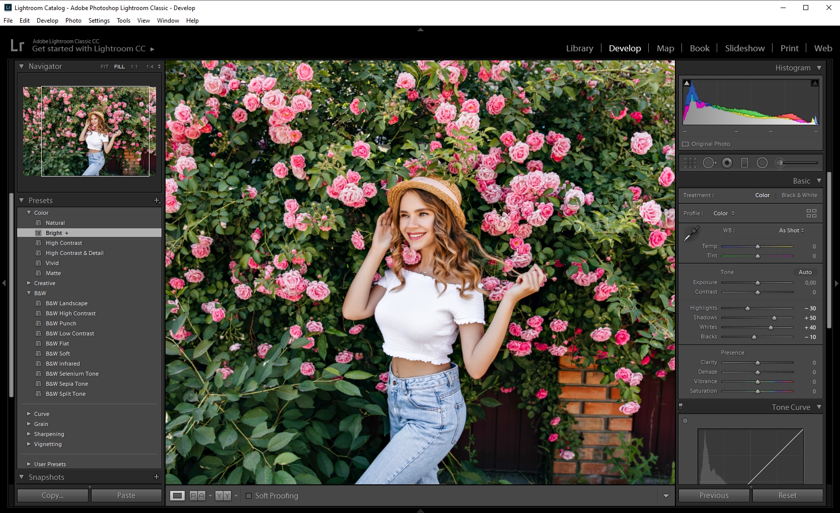อินเตอร์เฟสโปรแกรม lightroom cc 