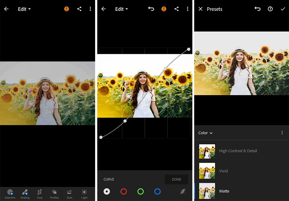 mobile lightroom cc واجهة