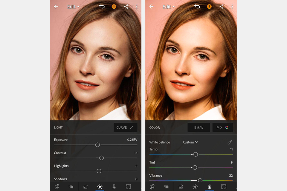 อินเตอร์เฟสของโปรแกรม lightroom cc 