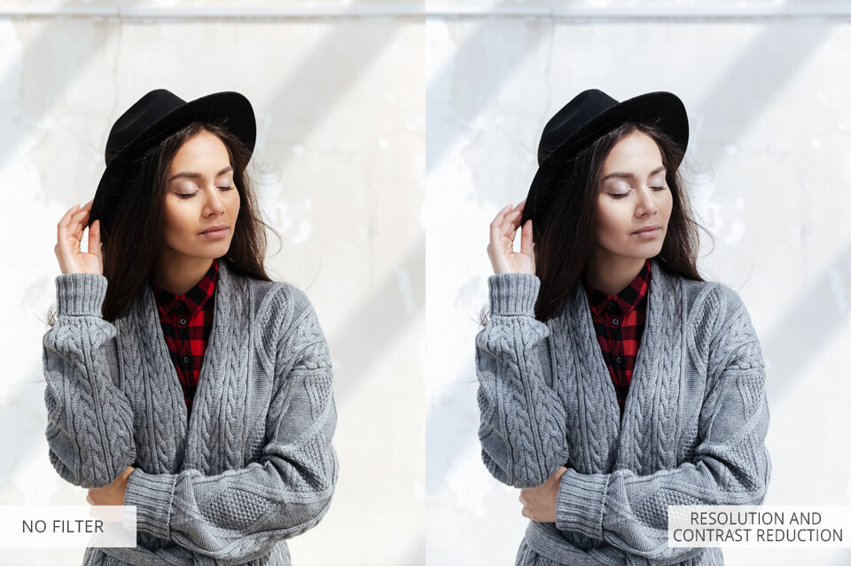 use resolution and contrast reduction diffusion filter