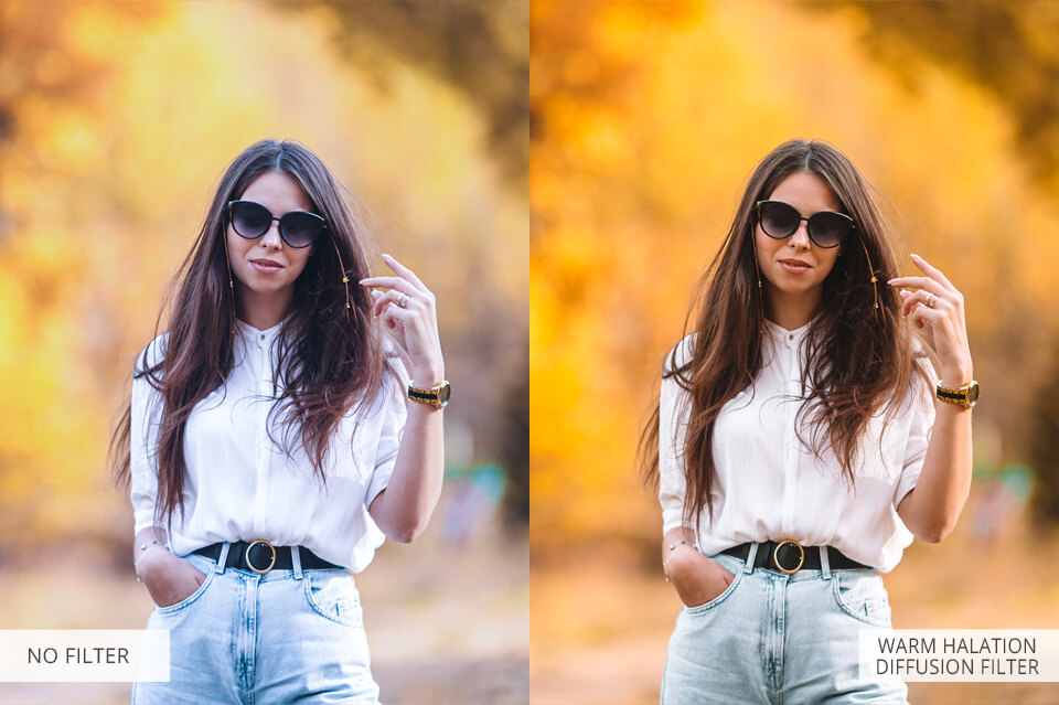 use warm halation diffusion filter