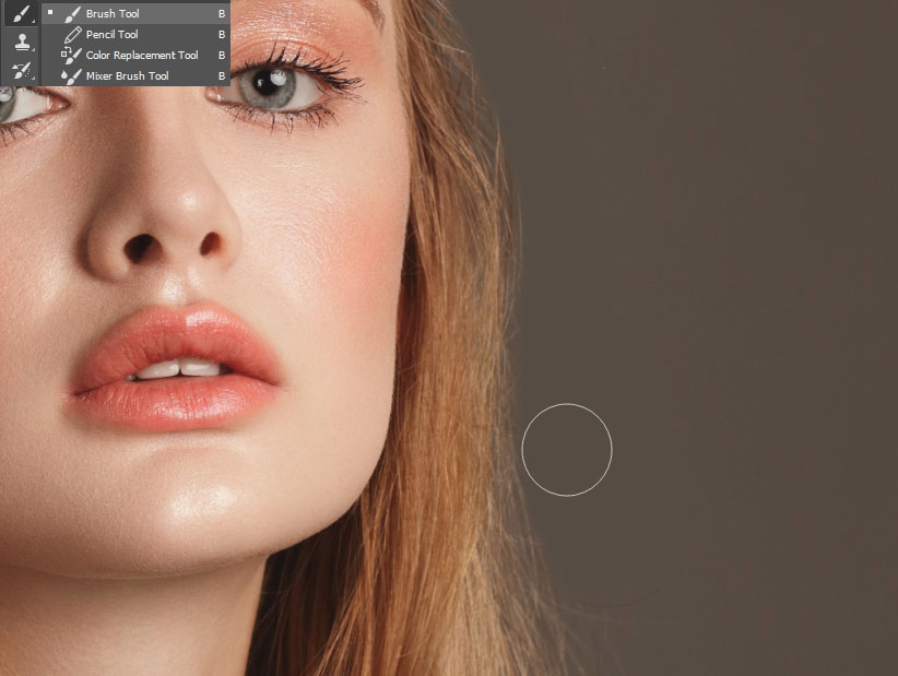 get rid of stray hairs photoshop brush 