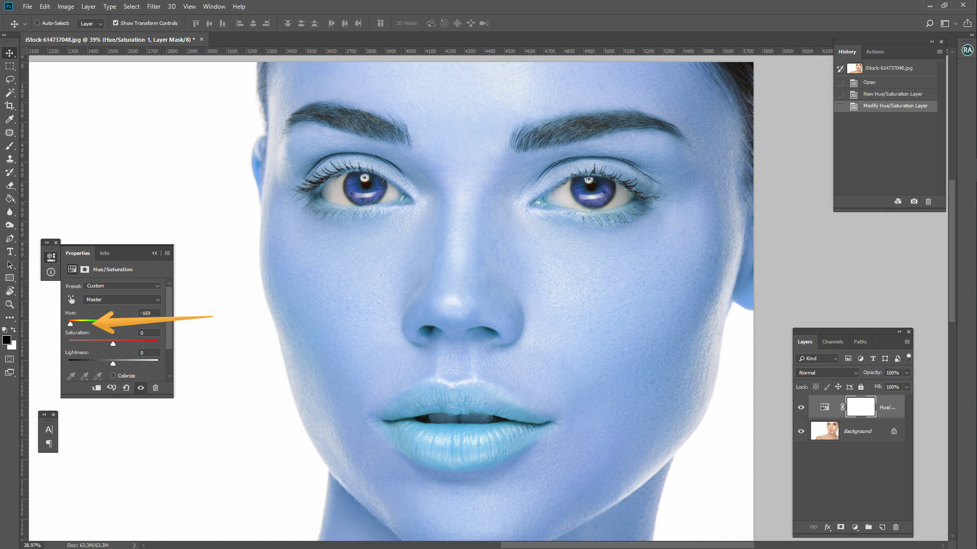 how to change eyes color in photoshop step3