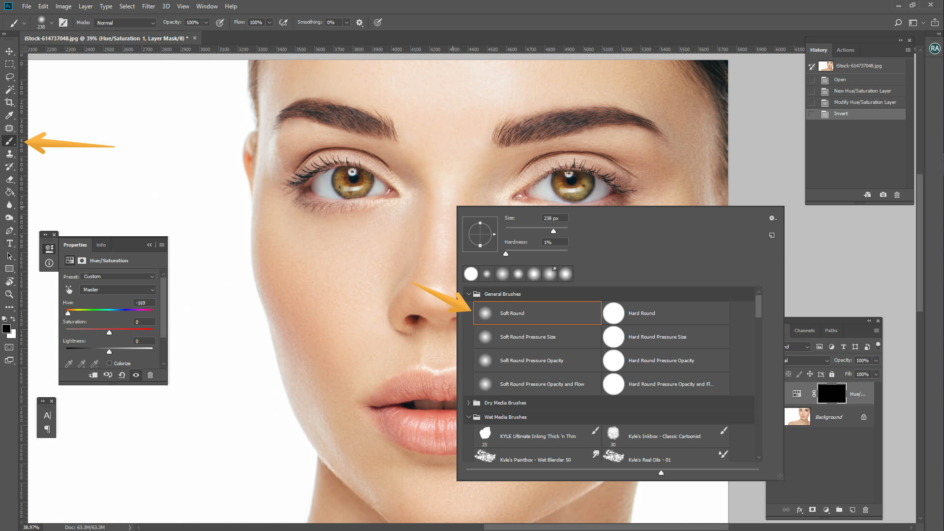 how to change eyes color in photoshop step5