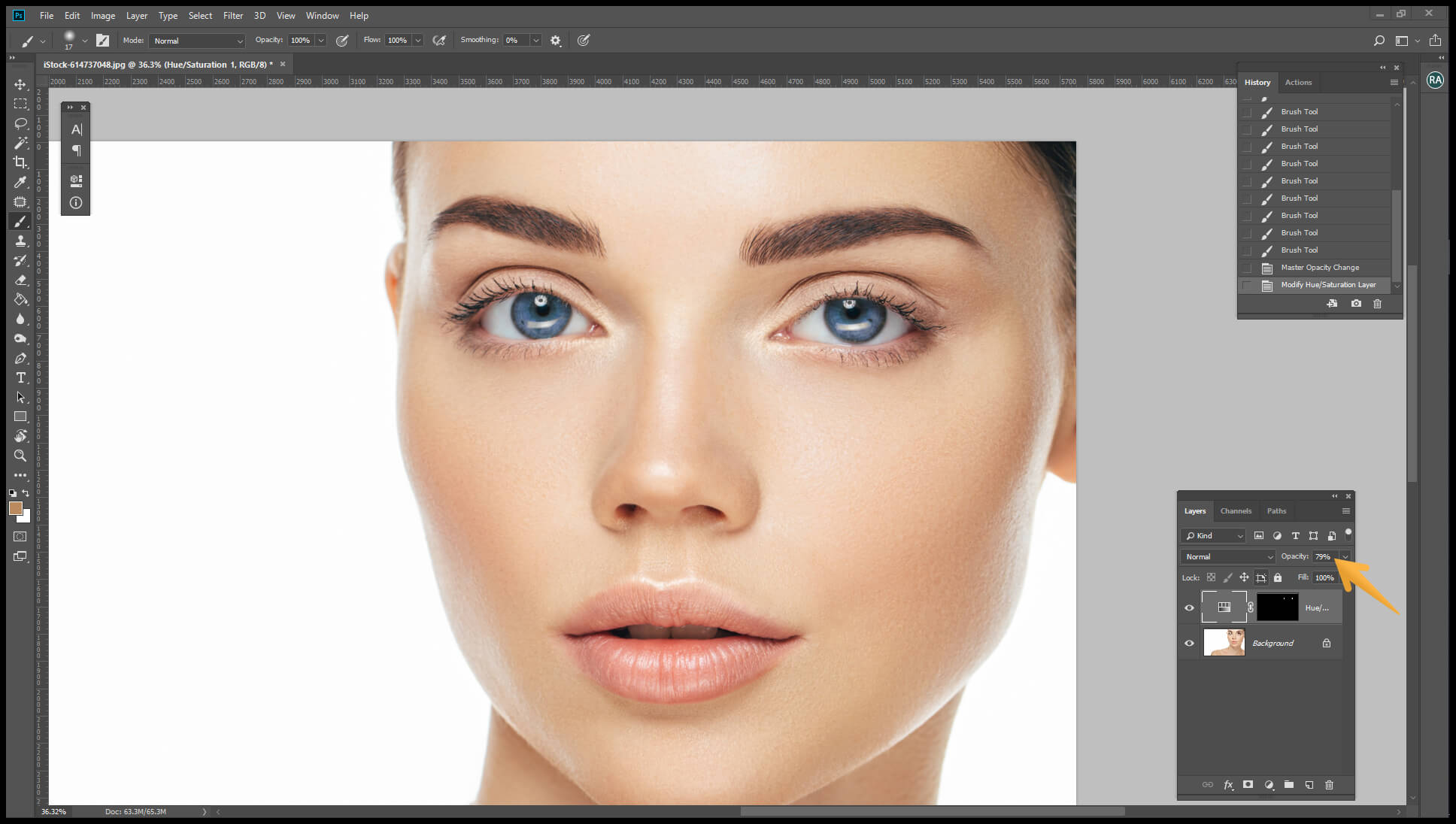 how to change eyes color in photoshop step9