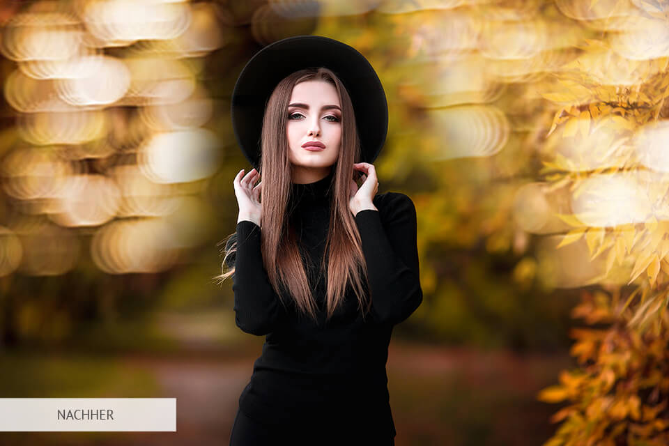 Photoshop Overlay Bokeh vorher und nachher