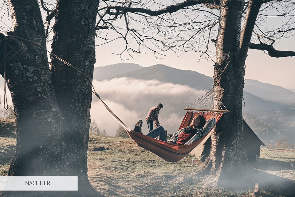 Photoshop Overlay vorher und nachher