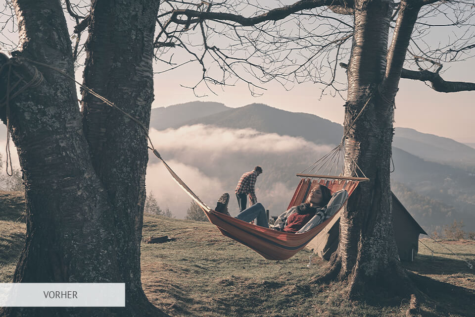 Photoshop Overlay vorher und nachher