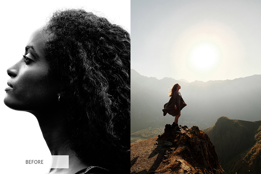 self portrait photography double exposure photoshop actions