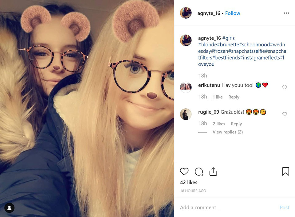 using snapchat filter