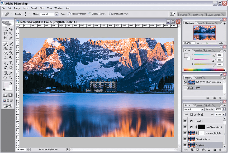 интерфейс photoshop cs2