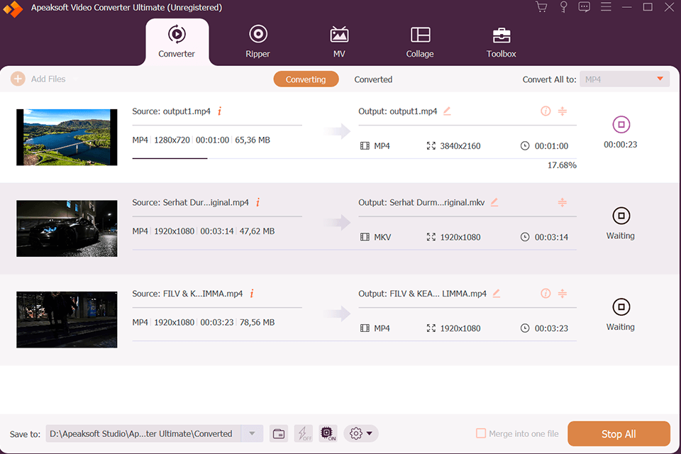 apeaksoft video converter ultimate video converter no watermark interface