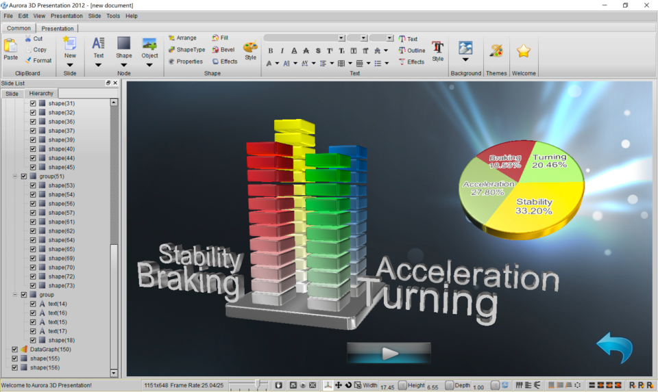 aurora 3d presentation text styles