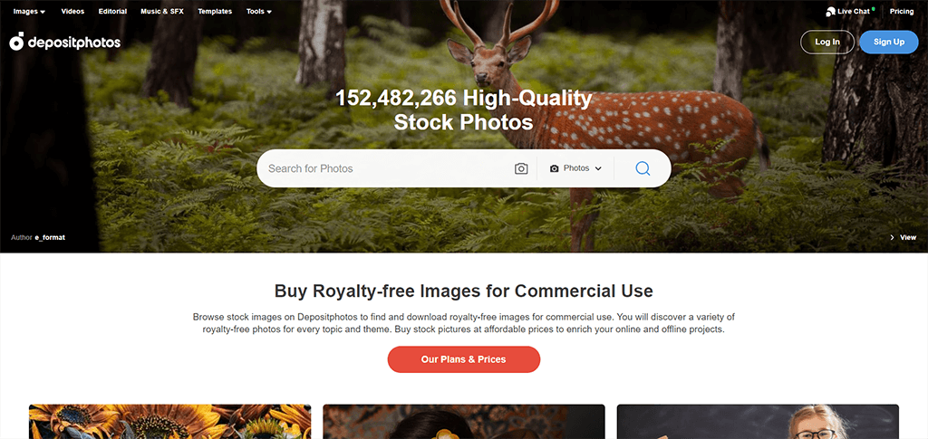 depositphotos موقع تصوير الأسهم