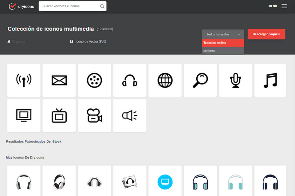 dryiCons paginas de vectores