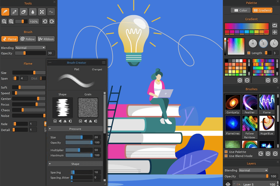 escape motions tablet drawing software interface