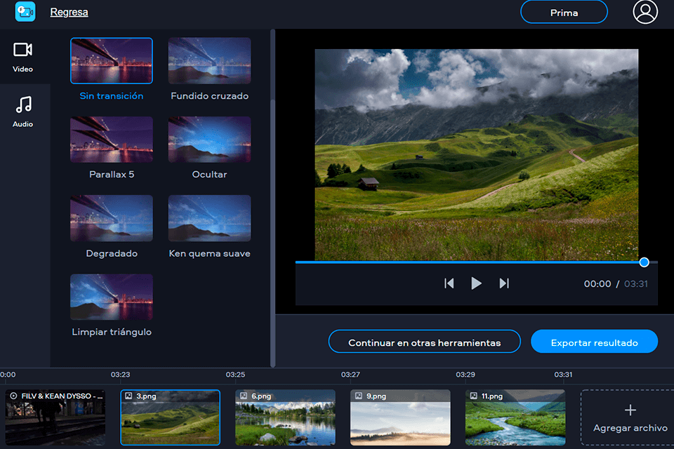 editor de video en línea fastreel interface