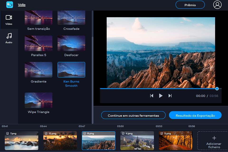 editor de vídeo online Fastreel interface