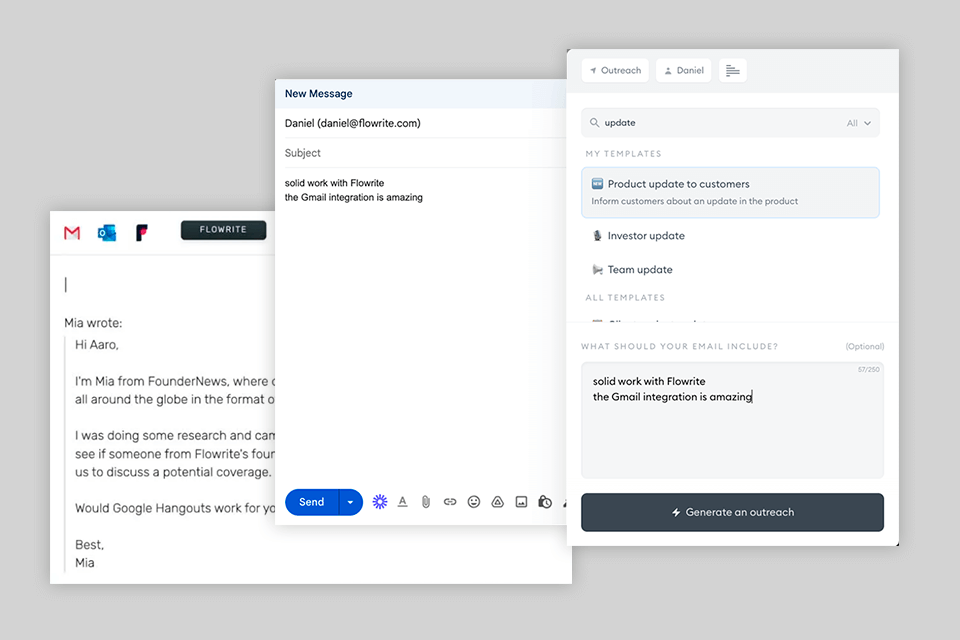 flowrite email marketing software interface