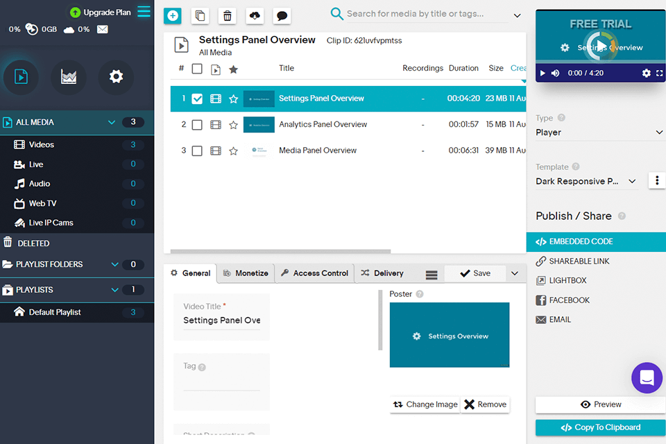 streaming video provider free video hosting