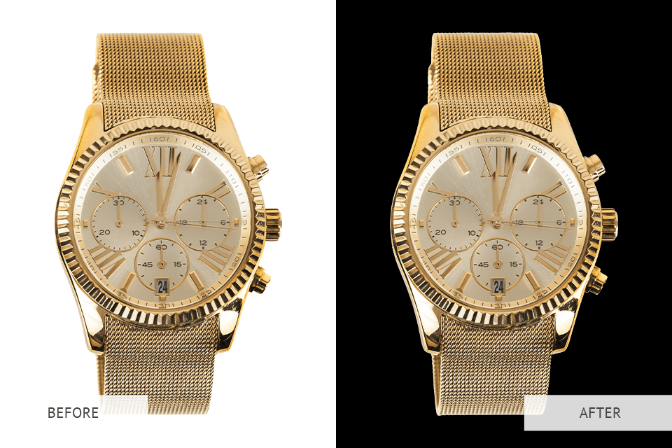 how to make the background of a picture black before after