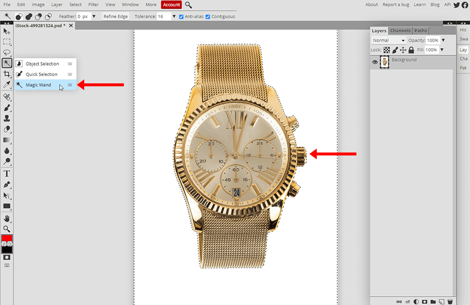how to make the background of a picture black magic wand select