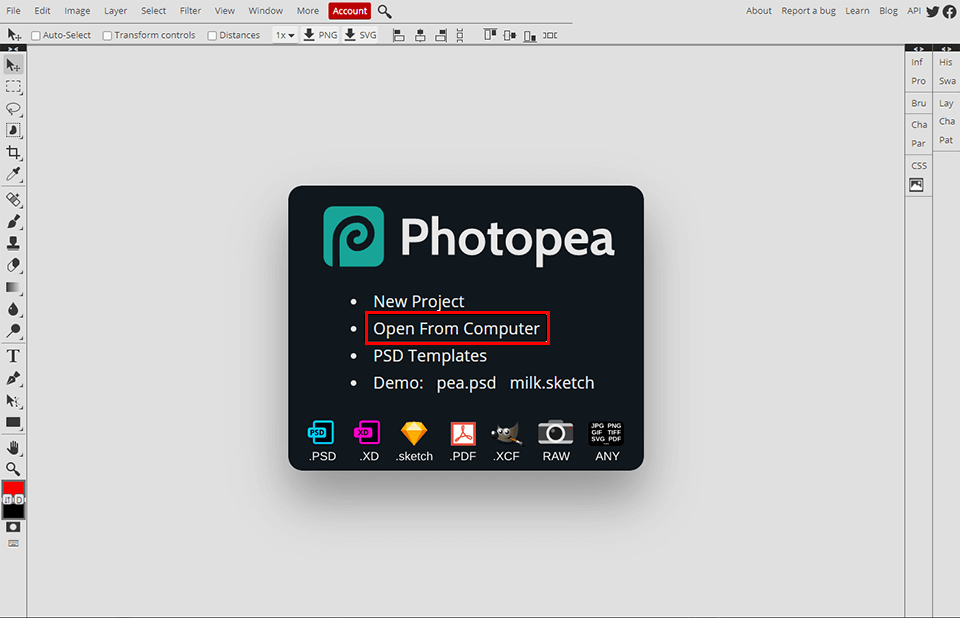 how to make the background of a picture black open the image