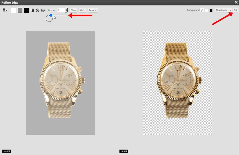 how to make the background of a picture black refine edge values