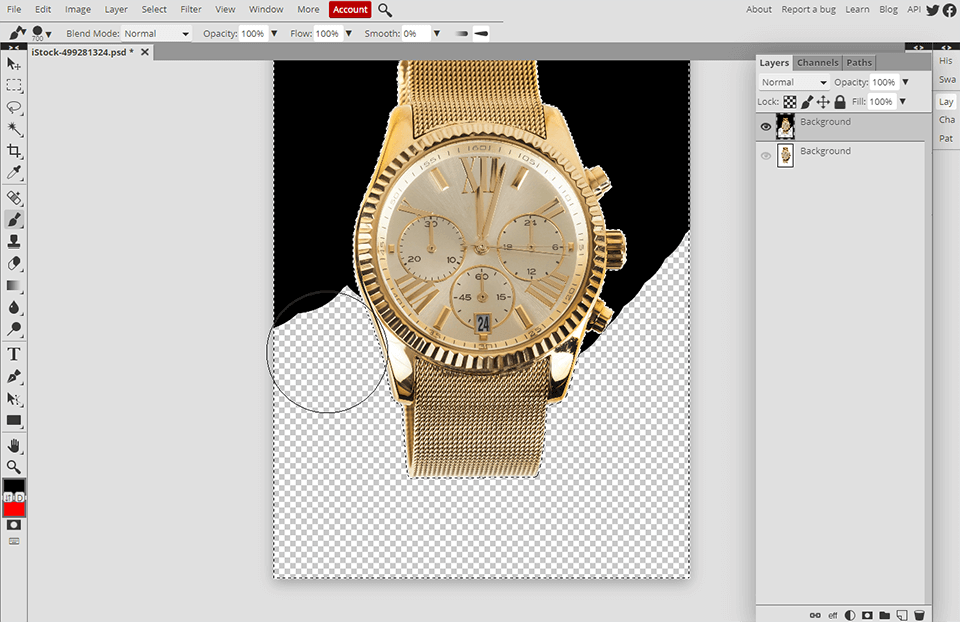 how to make the background of a picture black