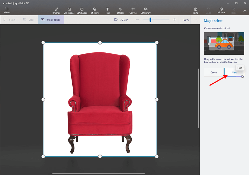 how to make the background of a picture black in paint 3d cut out