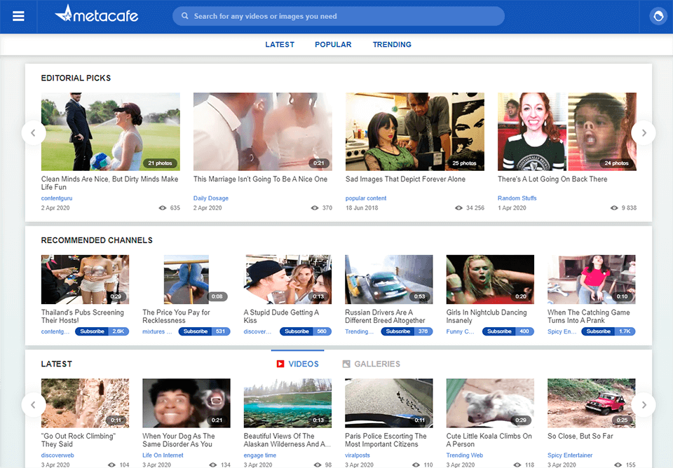 metacafe youtube alternative interface