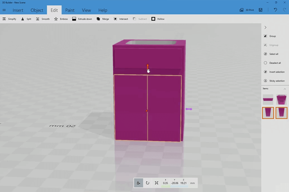 3d builder free cad software interface